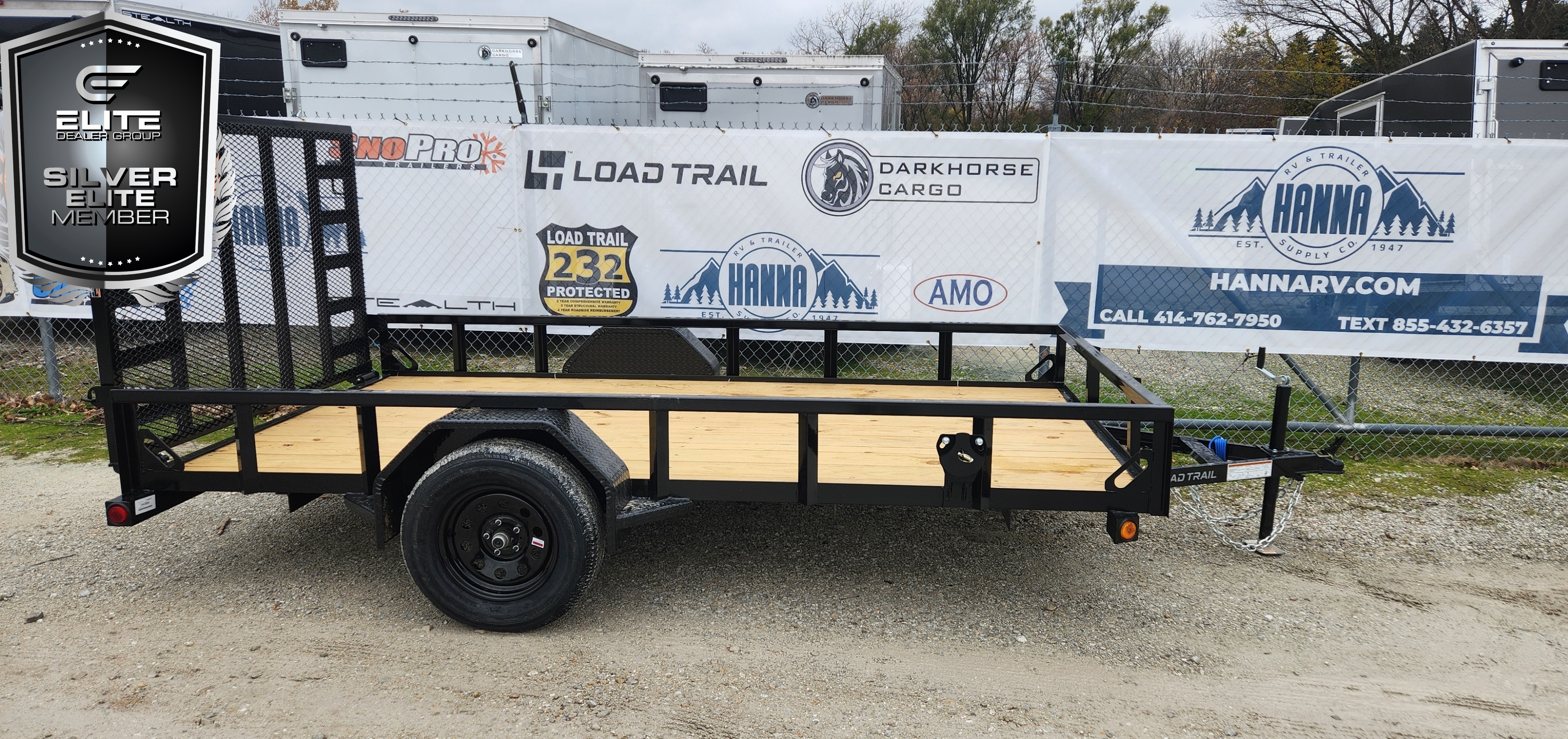 Load Trail 77 X12 Single Axle Steel Angle Frame Utility Trailer with Spring Assist Ramp Gate
